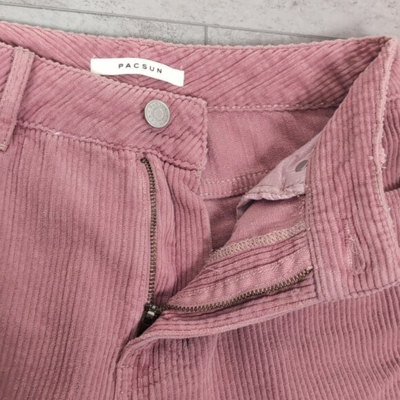 PacSun Pants Womens Hibiscus Pink Corduroy Mom Jeans High Rise Straight Leg - Picture 10 of 16